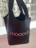 Hxxxxs原创满钻菜篮子女包手拎包真皮闪钻水桶包手提包大容量 黑色 现货 晒单实拍图