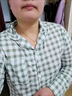 美筠新疆棉純棉長(cháng)袖睡衣女套裝格子開(kāi)衫文藝女春秋新品可愛(ài)棉家居 綠色格子套裝 L (100-120斤) 曬單實(shí)拍圖