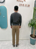威可多（VICUTU）衛(wèi)衣男春季橙標(biāo)舒彈時尚圓領(lǐng)休閑黑色百搭 駝色褲子 175/B 曬單實拍圖