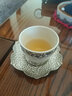 杰藝茶具功夫茶具配件錫鐵茶墊復古防燙隔熱日式茶道杯墊手工錘紋銀色古銅色茶托銅藝茶杯墊杯托 茶杯墊-荷葉青銅色 曬單實拍圖