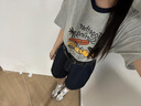 芮鴿大碼短袖t恤女新款春秋上衣胖mm女裝內(nèi)搭圓領(lǐng)別致獨(dú)特氣質(zhì) 印花灰 XL 曬單實(shí)拍圖