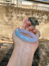 安道子遠(yuǎn)山黛玉髓手鐲女白瑪瑙圓條半山水玉鐲藍(lán)水綠復(fù)古宮廷水晶鐲附證 收藏條寬10mm圓條55-56mm 曬單實(shí)拍圖