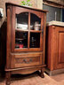 木平面 美式小酒柜全實(shí)木仿古歐式餐邊柜 玻璃門(mén)靠墻紅酒柜簡(jiǎn)約客廳矮柜 深胡桃色 曬單實(shí)拍圖
