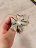 Qlady西服珍珠胸針高檔女品牌胸花防走光毛衣別針裝飾絲巾扣新年禮物送 金色 曬單實(shí)拍圖