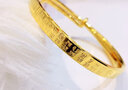 小腰金百福黃金手鐲半實(shí)心推拉款9999足金鐲子女?huà)寢尶钌账湍赣H節禮物 黃金百福手鐲23.13克 曬單實(shí)拍圖