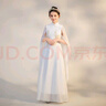 氧摩古箏演出服女大童考級古典飄逸漢服女中國風(fēng)四季高端禮服藝考長(cháng)裙 白色款+原版頭飾 高品質(zhì) 160 cm 曬單實(shí)拍圖