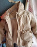 幼歌（YOUGE） 兒童三防連帽羽絨服嬰幼兒卡通元?dú)獗Ｅ诖馓壮?卡其 90cm 曬單實(shí)拍圖