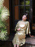 浮云堂.風(fēng)」青玉.中式旗袍改良連衣裙女25夏款立領(lǐng)提花禪意茶服 淺灰綠 M 曬單實(shí)拍圖