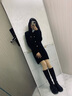 fengyunge馬丁靴女平口長(zhǎng)筒靴子女2025秋冬新款厚底顯瘦高筒白色騎士長(zhǎng)靴女 黑色 36 (230mm) 曬單實(shí)拍圖