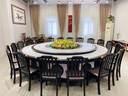聚為新中式酒店電動(dòng)餐桌椅仿大理石餐廳飯店包廂大圓桌18人20人桌子 胡桃色 2m 電動(dòng)單桌 曬單實(shí)拍圖