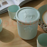 華光國瓷  骨瓷茶杯茶具 淄博齊風(fēng)文創(chuàng  )特色 辦公茶具伴手禮 淄博口杯 華青瓷辦公三件套300ml1只 曬單實(shí)拍圖