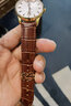 齊玫適用于依波路手表帶原裝真皮牛皮 男女款 蝴蝶扣表鏈16/18/20mm 棕色金扣 20mm 曬單實(shí)拍圖