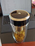 萬象（WANXIANG）雙層抗菌玻璃杯男女士辦公高檔送禮泡茶耐高溫茶杯車載商務水杯子 TV56抗菌杯-夜光藍350ml 曬單實拍圖