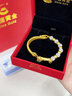 中國黃金（CHINA GOLD）黃金手鐲女足金半邊鐲手鏈和田玉如意轉運珠手串七夕生日禮物女生 如意手鐲【兒童款手圍約13.5】約4g 曬單實拍圖