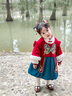 幼歌（YOUGE）【年服】嬰幼兒龍年冬季新中式假兩件加絨連衣裙復古國風(fēng)拜年服潮 暗香浮動(dòng) 90 cm 曬單實(shí)拍圖