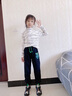 花菈貓女童褲子兒童加絨休閑褲4-12歲中大童女孩運(yùn)動秋冬新款學(xué)生外穿 黑色加絨 150(建議身高145左右) 曬單實(shí)拍圖