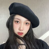 鑫豪睿帽子女毛呢貝雷帽女秋冬日系百搭畫家帽顯臉小氣質(zhì)復古蓓蕾南瓜帽 百搭-黑 均碼 可調(diào)節(jié) 曬單實拍圖