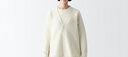 無印良品（MUJI）Labo 男女通用 可水洗 V領(lǐng)開衫 針織毛衣外套秋冬款 象牙色 M（170/88A） 曬單實(shí)拍圖