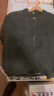 罗蒙（ROMON）男士亚麻料短袖T恤夏季潮流竖条纹半袖中袖棉麻T恤男装麻布上衣服 1801深灰色 3XL 晒单实拍图