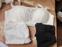 百魅纖姿 夏抹胸式防走光無(wú)鋼圈蕾絲文胸 薄厚款調整型裹胸式聚攏內衣 薄杯款 白色（無(wú)鋼圈） 80B=36B 曬單實(shí)拍圖