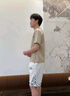 倉石一樹 KAZUKI KURAISHI潮牌韓版休閑短褲男士2025夏季簡約時(shí)尚寬松壓花五分褲潮 白色 M 曬單實(shí)拍圖