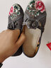 京睿老北京布鞋繡花鞋媽媽鞋女單鞋古風(fēng)旗袍鞋平底民族透氣41大碼 灰色2-78 38 曬單實(shí)拍圖