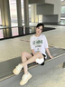 李寧短袖男女同款2024新款圓領透氣T恤華晨宇同款情侶印花運動文化衫 標準白（100%棉） XL 曬單實拍圖