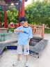 G.duck兒童裝男童純棉短袖T恤夏裝套裝2026年新款男孩夏季中大童衣服潮t 藍色套裝 150 cm(150cm) 曬單實(shí)拍圖