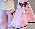 G.duck女童庫洛米棒球服套裝春裝兒童韓版卡通運動(dòng)裝寶寶洋氣休閑三件套 粉色庫洛米兩件套 110 cm 曬單實(shí)拍圖
