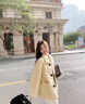 羅蒙（ROMON）冬季皮毛一體羊羔毛外套女秋冬感設(shè)計感小個子毛絨外套 玉米黃 M 【105-125斤】 拍照碼 曬單實拍圖