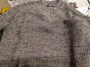 橫行道新款V領(lǐng)休閑寬松裝中長(cháng)款套頭毛衣長(cháng)袖針織衫純色上衣外穿 灰色偏大一碼數 M 曬單實(shí)拍圖