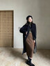 GARNUO黑色牛角扣呢子大衣女中長(cháng)款2026新款秋冬小個(gè)子羊角加厚毛呢外套 黑色 S【101-110斤】 曬單實(shí)拍圖