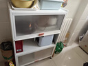洛克菲勒鋼制茶水柜玻璃展示柜餐邊柜簡(jiǎn)約現(xiàn)代家用客廳儲(chǔ)物柜收納柜鞋柜 皓月白1120*600mm丨三門(mén)四層 350深 曬單實(shí)拍圖