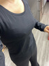 別語 黑色長(zhǎng)袖打底衫女春秋新款純色圓領(lǐng)t恤洋氣修身莫代爾薄內(nèi)搭上衣 黑色【棉款】 XL (112-125斤) 曬單實(shí)拍圖