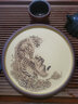 名壺秋月 宜興紫砂茶盤(pán) 紫泥粉飾段泥干泡臺 老虎刻繪 名家全手工制作壺承 茶具配件 曬單實(shí)拍圖