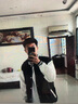 冰隱夾克男棒球服男潮牌寬松單排扣外套春秋季印花港風(fēng)潮流休閑上衣 INS翅膀 黑拼白棒球服 M 建議(80-100斤) 曬單實(shí)拍圖