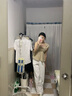 沂懿白色牛仔褲女休閑褲子2025新款窄版直筒褲垂墜感高腰長(cháng)褲顯瘦寬松 牛仔闊腿褲【白色】 L 曬單實(shí)拍圖