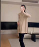 孕婦衛衣春秋季2025新款寬松孕婦裝長(cháng)袖上衣小個(gè)子加絨大碼t恤女 卡其色-春秋 XL（135-150斤） 曬單實(shí)拍圖