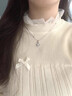PT950鉑金項鏈女18K鉆石吊墜白金鎖骨鏈生日送女友老婆情人節禮物 幸運四葉草吊墜+花片鏈輕奢款 曬單實(shí)拍圖