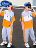G.DUCKKIDS男童套裝夏季2025新款春夏裝男孩夏款兒童裝痞帥氣防蚊褲長褲潮 桔色 150 cm 曬單實拍圖