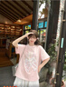 森女部落原創(chuàng)蝴蝶結(jié)立體設(shè)計(jì)感閨蜜裝T恤2025年夏季新款女裝衣服 粉色（單件） L 曬單實(shí)拍圖