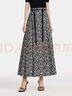 歌莉婭（GOELIA）馬面裙新中式氣質(zhì)改良國風(fēng)半身裙長(cháng)裙子1C2R2B06A 65C淺灰底黑玫瑰提花 M 曬單實(shí)拍圖