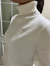 AMII2025秋新款極簡純色百搭高領修身含羊毛精梳紗打底毛衣女 米白 165/88A/L 曬單實拍圖