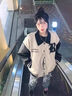 莫代爾棒球服外套女2025春秋季新款夾棉初高中學(xué)生寬松時(shí)尚百搭夾克上衣 黑白色 M 95-110斤 曬單實(shí)拍圖