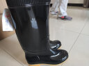 回力雨鞋男时尚防水鞋户外耐磨胶鞋不易滑雨靴套鞋827黑色中筒42 实拍图