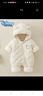 迪士尼（Disney）嬰兒秋冬裝連體衣棉服冬裝新生男寶寶爬服薄棉套裝棉衣外出抱衣服 米白色 80cm 曬單實(shí)拍圖