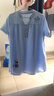 孕婦裝夏裝套裝2026新款韓版短袖孕婦襯衫時(shí)尚夏季兩件套懷孕期女 藍色【單件上衣】 XXL【一般建議155-170斤】 曬單實(shí)拍圖