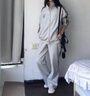 妙奕嘉韓版學(xué)院風(fēng)運動(dòng)套裝女學(xué)生秋冬衛衣套裝運動(dòng)顯瘦兩件套跑步健身服 韓版運動(dòng)衛衣套裝【上衣+褲子-灰色】 M（建議96-110斤） 曬單實(shí)拍圖