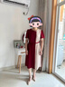 皮爾卡丹（pierre cardin）品牌高端喜婆婆婚宴裝禮服平時(shí)可穿紅色宴會(huì )連衣裙女夏天洋氣高貴 酒紅 2XL 【適合126-135斤】 曬單實(shí)拍圖