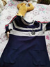 clotho Rennie品牌女裝小個(gè)子連衣裙女夏2025新款氣質(zhì)寬松直筒顯瘦短袖條紋裙子 藏青色 M 曬單實(shí)拍圖